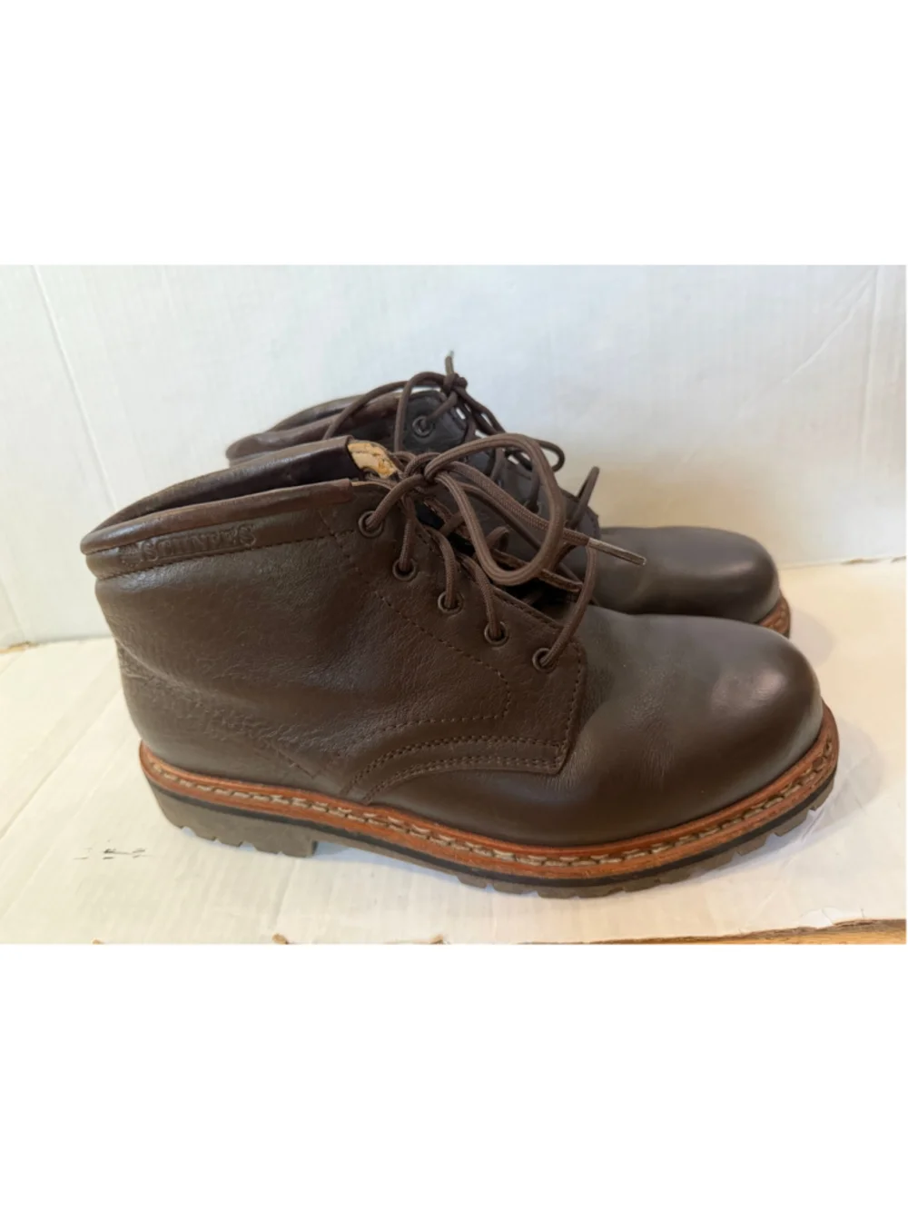 Schnee’s Made in Italy Dark Brown Leather Chukka Boots Vibram Lug Sole Men’s